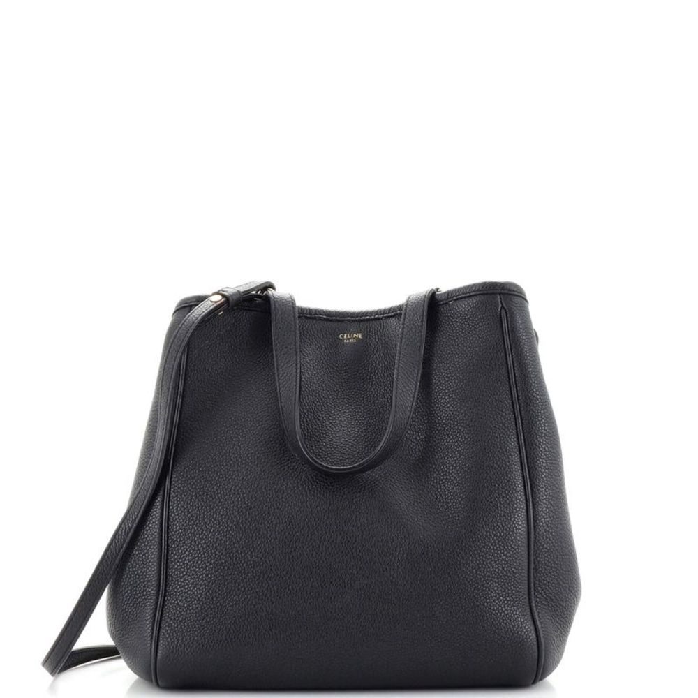 Celine Folded Cabas Leather Small Black
